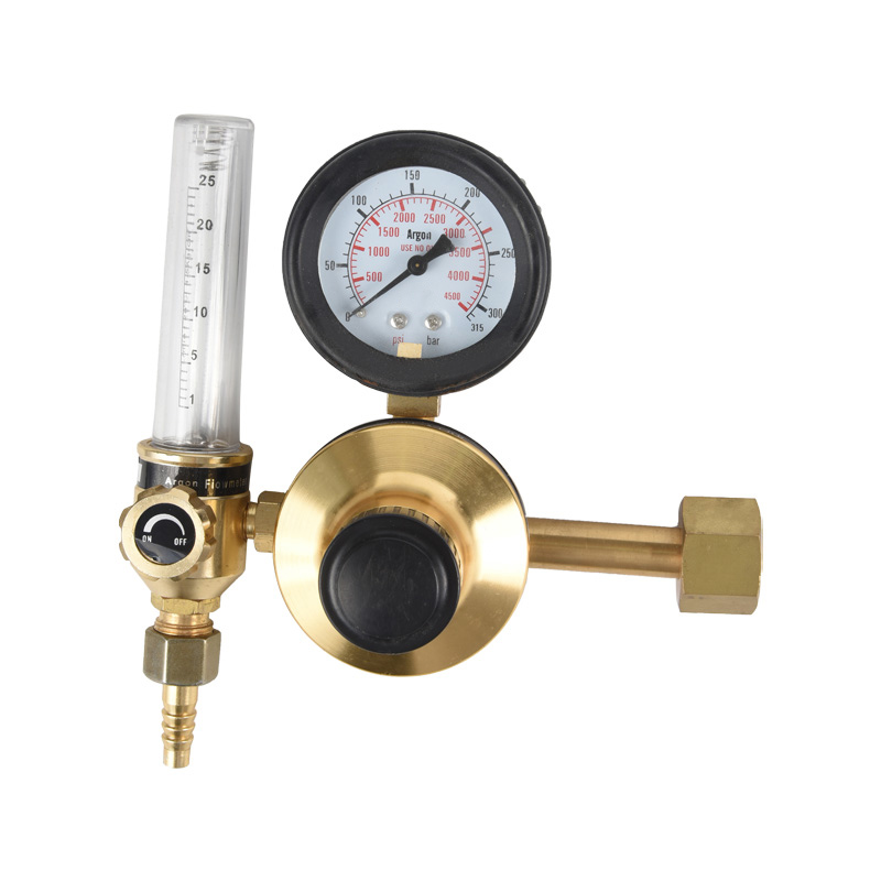 Rould Circle Tee Design Argon Regulator met Flowmeter in Messing en Aluminium